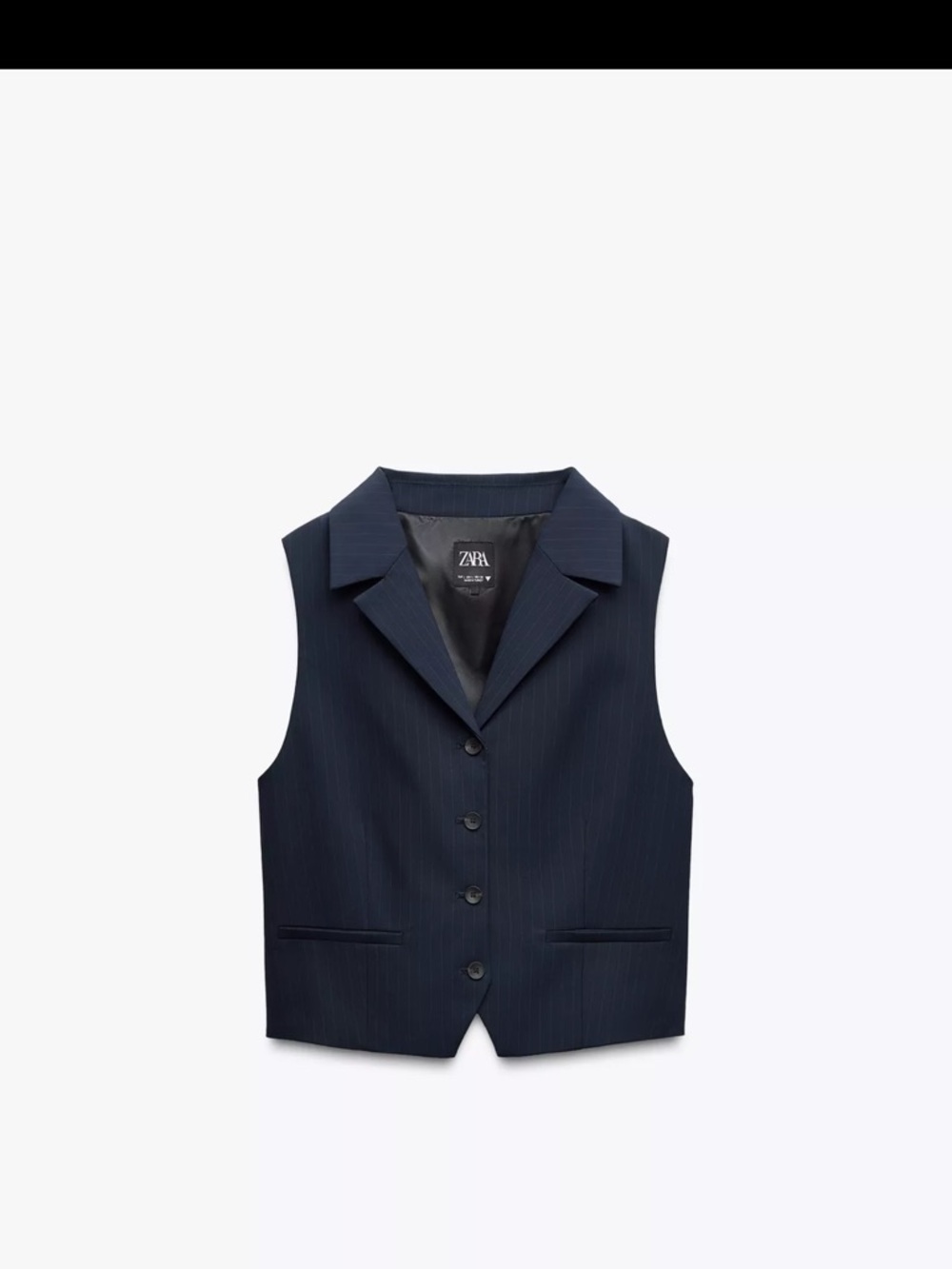 Zara Dark Navy Pinstripe Waistcoat